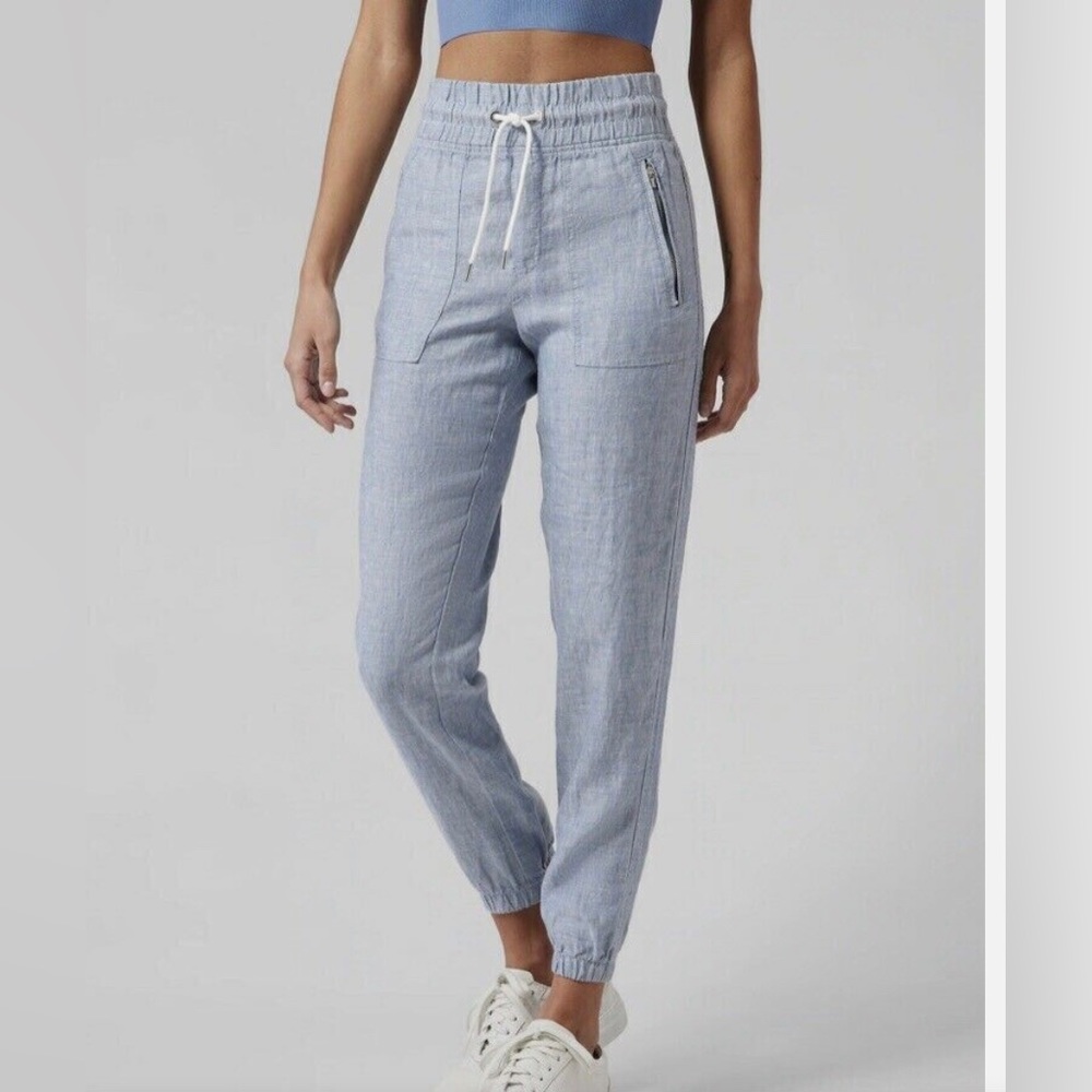 NWT Athleta Cabo Linen Jogger Pant 12 LONG